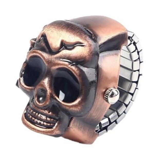 Men Women Retro Finger Skull Ring Watch - Picture 5 of 6